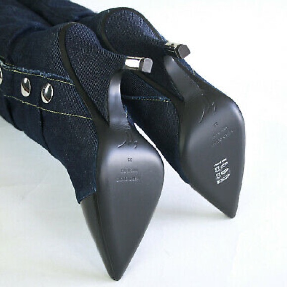 giuseppe zanotti NIB otk denim & blk patent boots - Picture 14 of 16